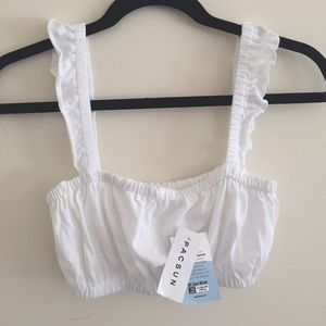 NEW WITH TAGS PacSun white crop top/ bralette